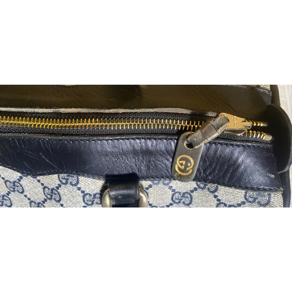 Gucci Navy Boston Bag Vintage - Picture 2 of 14